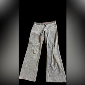 Y2K VTG 2000s VS Love Pink Gray Velour Sweatpants Bottoms Pink Dog logo EUC S